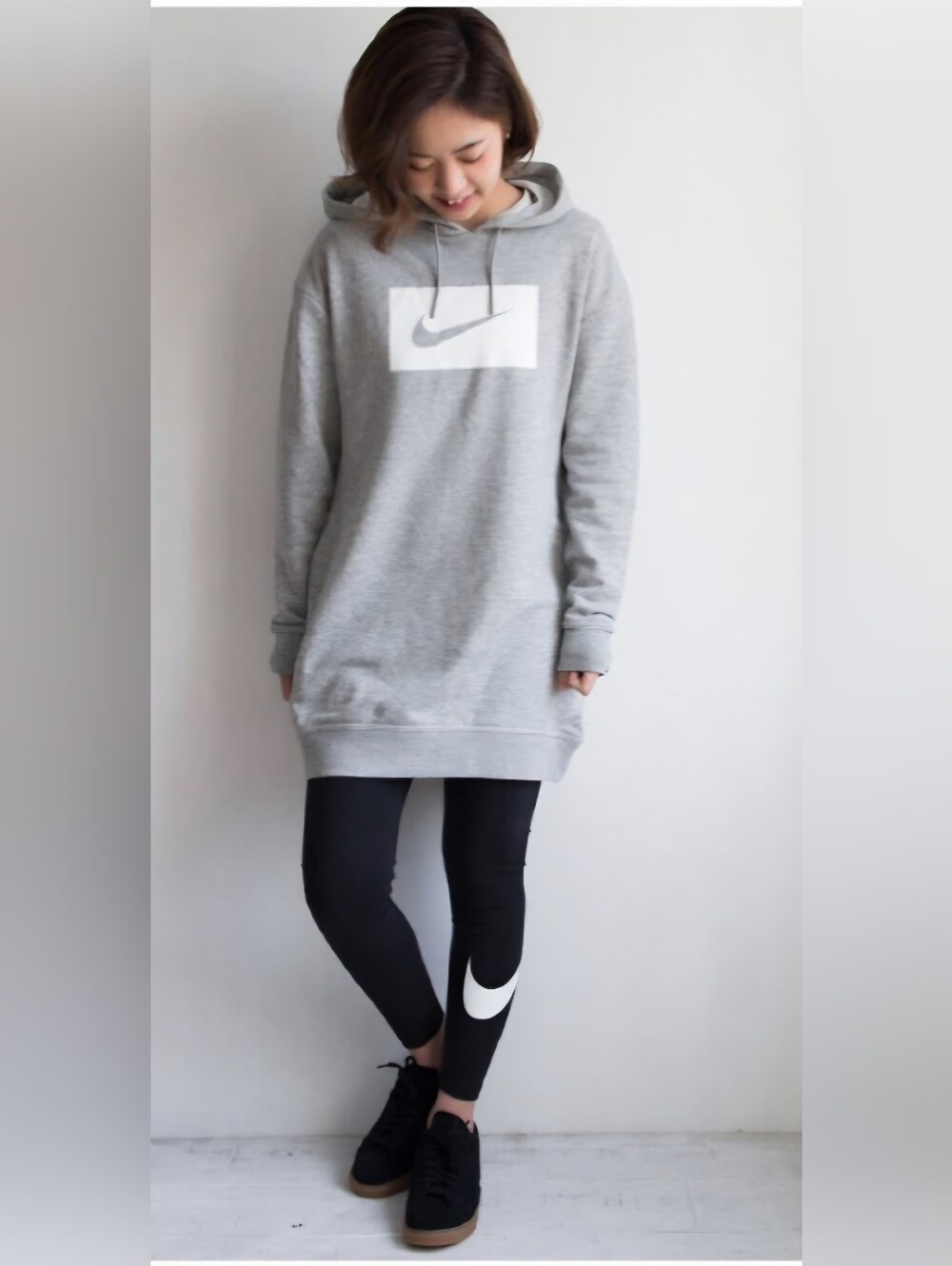 Nike Women's Grey Logo Hooded Sweater